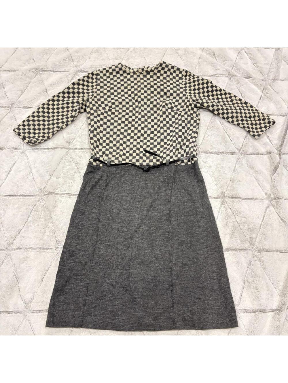 Merley Vintage 70s 80s Retro Women's Checkered Knit Dress Small Union Made